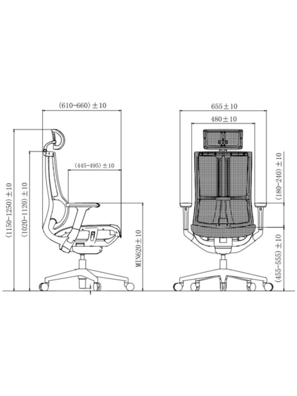 Кресло компьютерное SitZone E-303-001A-P1-BK черный размеры