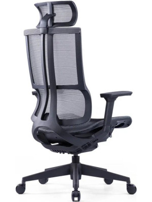 Кресло компьютерное SitZone E-303-001A-P1-BK черный вид сбоку и сзади