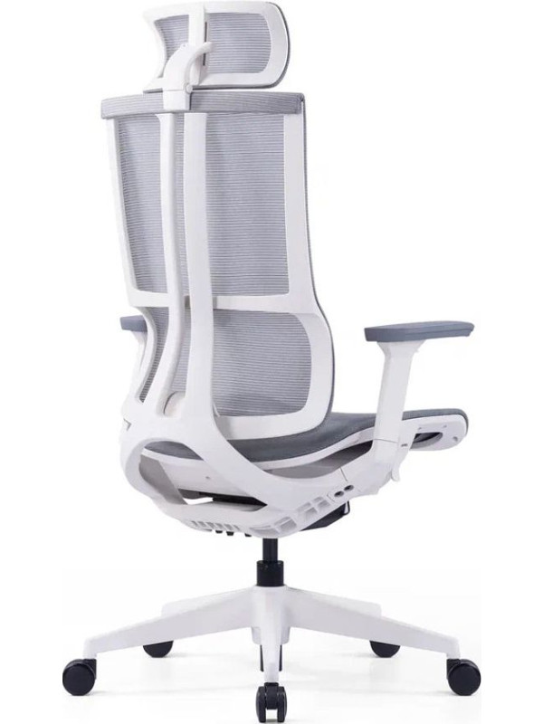 Кресло компьютерное SitZone E-303-001A-P1-BK белый вид сзади и сбоку