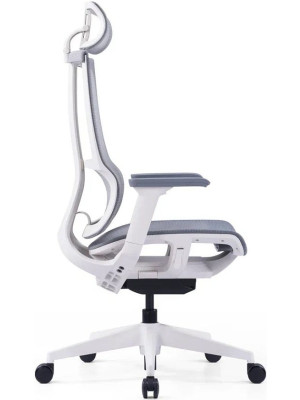 Кресло компьютерное SitZone E-303-001A-P1-BK белый вид сбоку