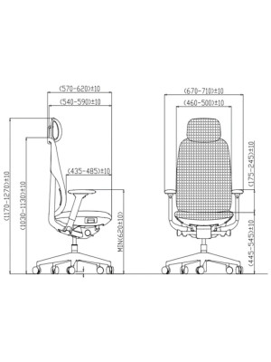 Кресло компьютерное SitZone  E-AC-001A-P1-BS серый размеры