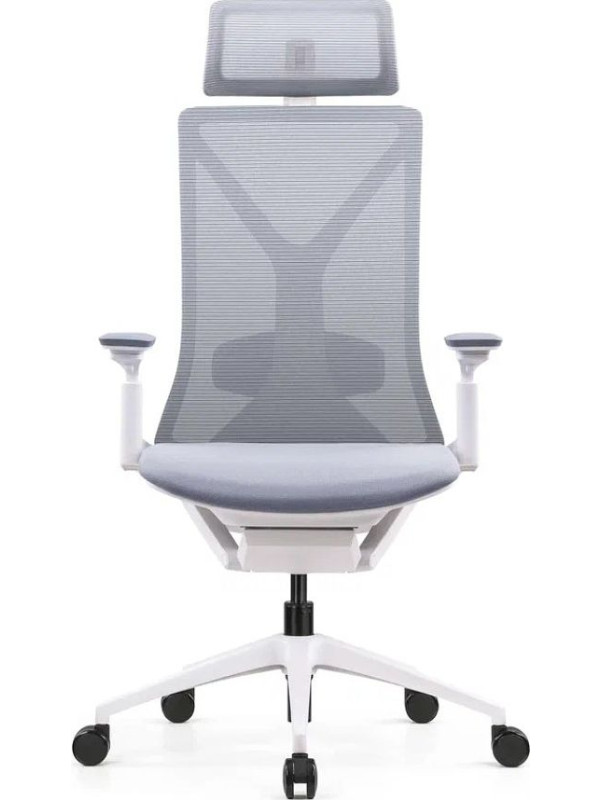 Кресло компьютерное SitZone E-YR-001A-P1-WH серый вид спереди