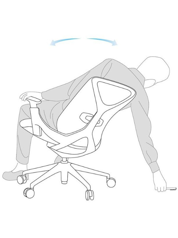 Кресло компьютерное SitZone E-YR-001A-P1-WH серый наклон спинки