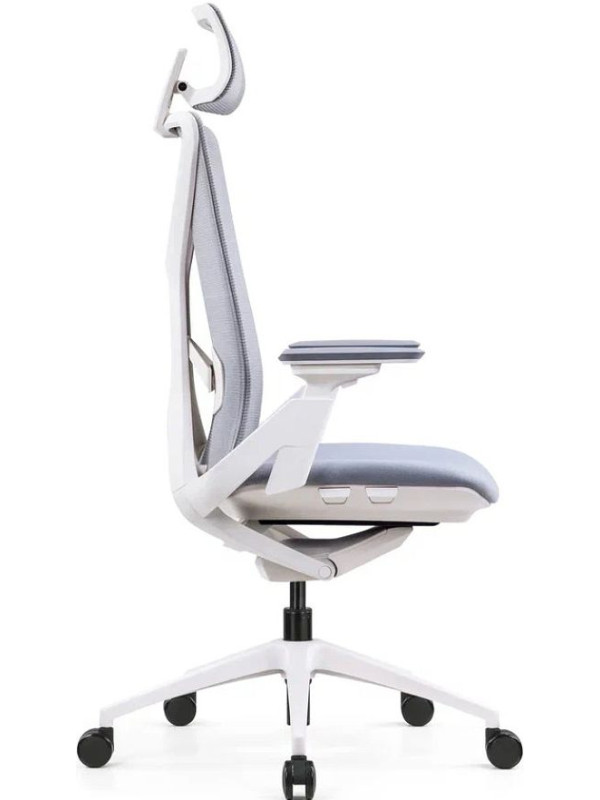 Кресло компьютерное SitZone E-YR-001A-P1-WH серый вид сбоку