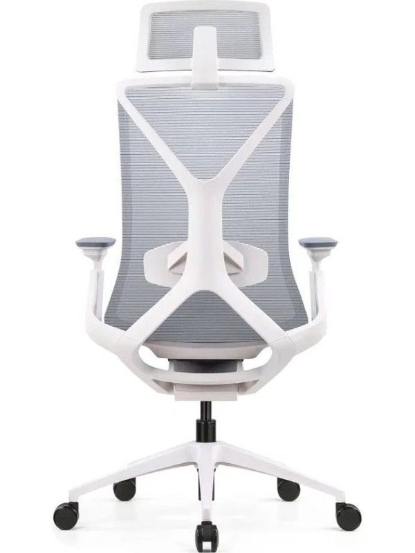 Кресло компьютерное SitZone E-YR-001A-P1-WH серый вид сзади