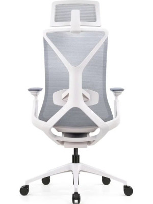 Кресло компьютерное SitZone E-YR-001A-P1-WH серый вид сзади