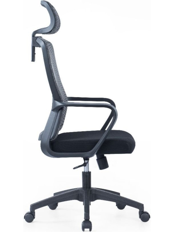 Кресло компьютерное SitZone U-060A черный (крестовина пластик) вид сбоку