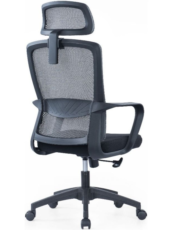 Кресло компьютерное SitZone U-060A черный (крестовина пластик) вид сзади