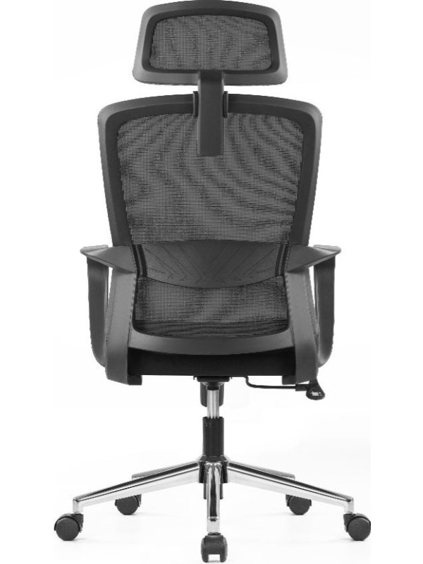 Кресло компьютерное SitZone U-060A черный (крестовина хром) вид сзади