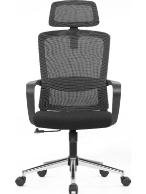 Кресло компьютерное SitZone U-060A черный (крестовина хром) вид спереди