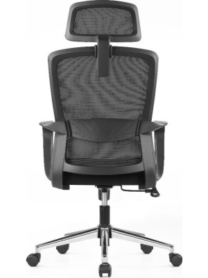 Кресло компьютерное SitZone U-060A черный (крестовина хром) вид сзади