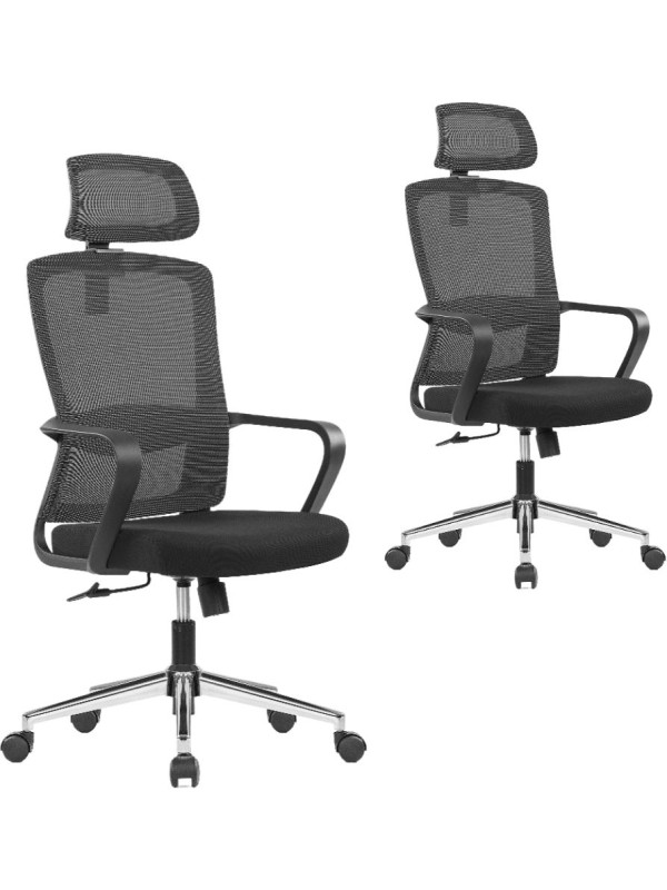 Кресло компьютерное SitZone U-060A черный (крестовина хром) - 2 шт.