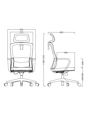 Кресло компьютерное SitZone U-060A черный (крестовина хром) - 2 шт.
