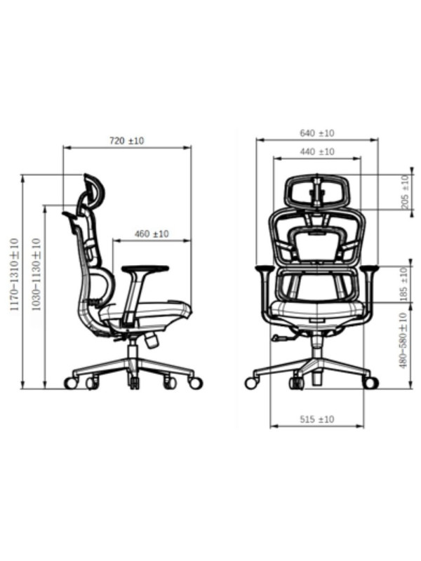 Кресло компьютерное SitZone U-062A черный размеры