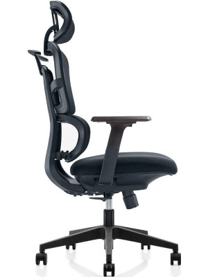 Кресло компьютерное SitZone U-062A черный вид сбоку