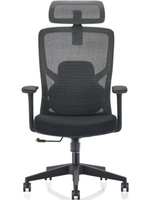 Кресло компьютерное SitZone U-063A черный вид спереди