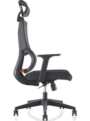 Кресло компьютерное SitZone U-065A черный вид сбоку