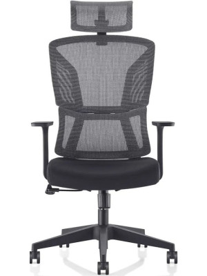 Кресло компьютерное SitZone U-065A черный вид спереди