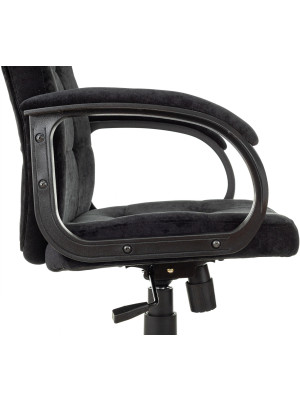 Кресло компьютерное Бюрократ CH 002 Fabric черный подлокотники вид сбоку