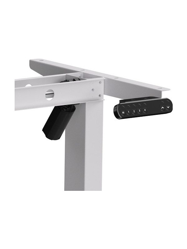 Стол письменный WellDesk WDE Basic белый/дуб термо черно-коричневый каркас с электропривод