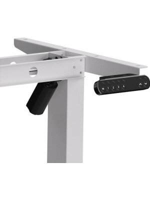 Стол письменный WellDesk WDE Basic белый/дуб термо черно-коричневый каркас с электропривод