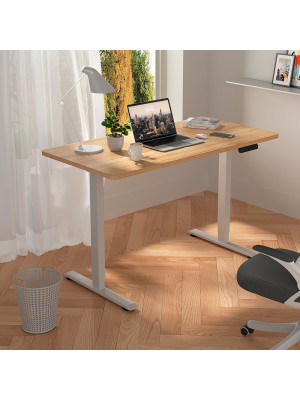 Стол письменный WellDesk WDE Prime белый/дуб бардолино натуральный в интерьере 2.0