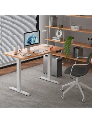 Стол письменный WellDesk WDE Prime белый/дуб канзас коричневый интерьер