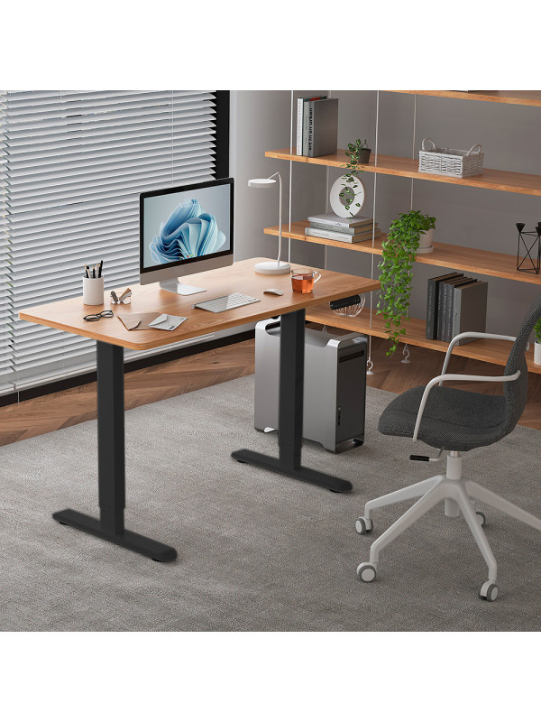 Стол письменный WellDesk WDE Prime черный/акация лэйкленд в интерьере