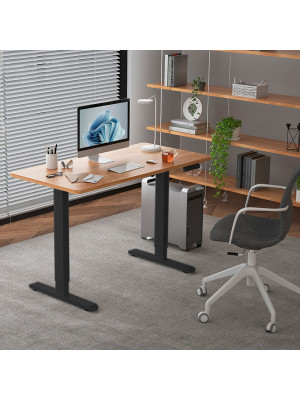 Стол письменный WellDesk WDE Prime черный/дуб бардолино натуральный интерьер