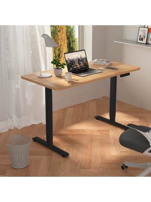 Стол письменный WellDesk WDE Prime черный/дуб канзас коричневый в интерьере