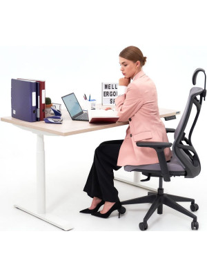 Стол письменный WellDesk WDE Evolution черный/белый работа сидя