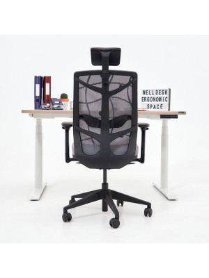 Стол письменный WellDesk WDE Evolution черный/белый со стулом