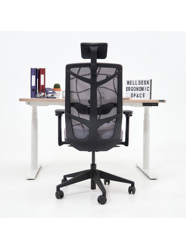 Стол письменный WellDesk WDЕ Uplift черный/белый интерьер