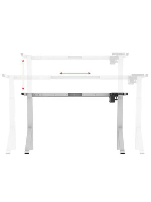 Стол письменный WellDesk WDЕ Uplift черный/белый схема