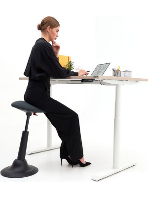 Стол письменный WellDesk WDЕ Uplift черный/белый сидя 2.0