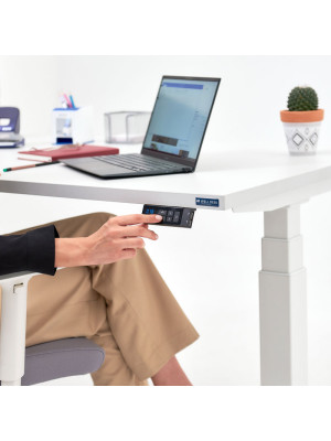 Стол письменный WellDesk WDЕ Uplift черный/белый пульт и столешница