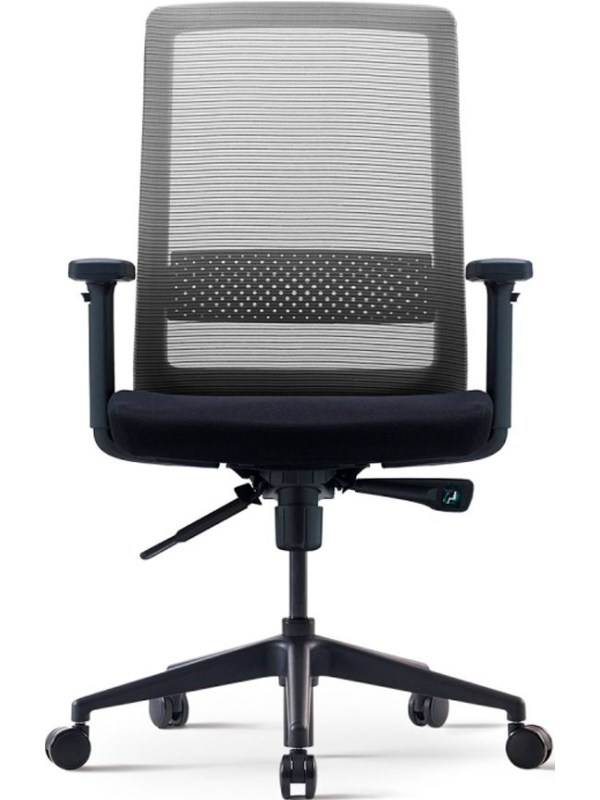 Кресло компьютерное BESTUHL S30 черная рама/черный вид спереди