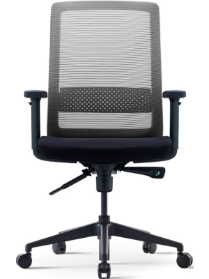 Кресло компьютерное BESTUHL S30 черная рама/черный вид спереди