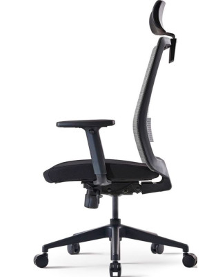 Кресло компьютерное BESTUHL S30 черный/серый вид сбоку