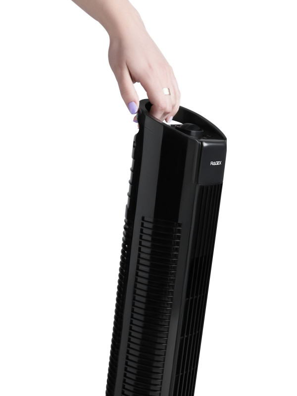 Напольный вентилятор RAGEX R1204 черный под наклоном