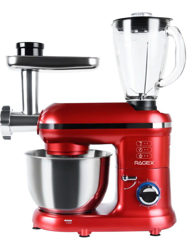 Кухонный комбайн RAGEX R101 (красный) работа