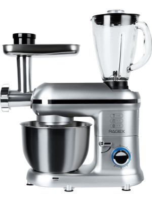 Кухонный комбайн RAGEX R101 (серебристый) работа
