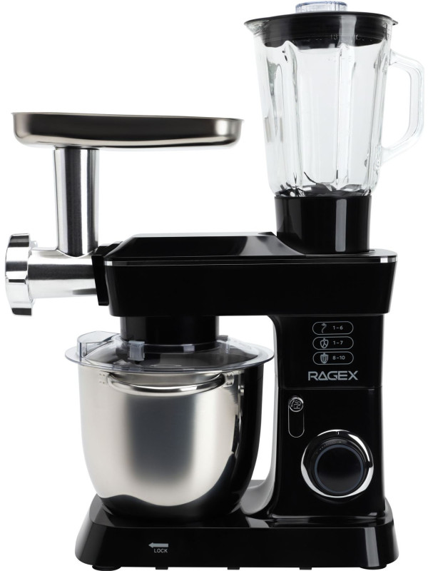 Кухонный комбайн R112 черный вид сбоку
