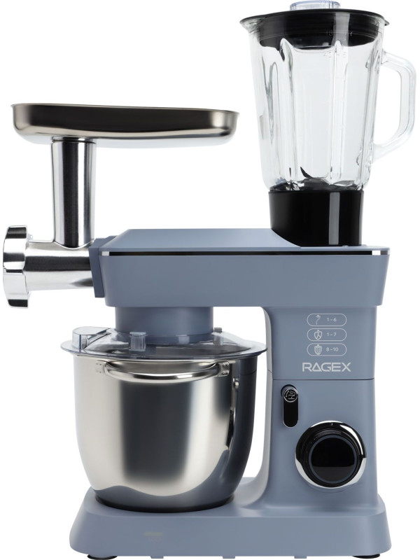 Кухонный комбайн R112 голубой сбоку