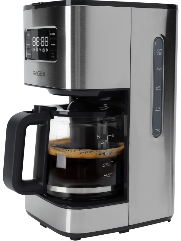 Кофеварка RAGEX R408 вид сбоку с кофейником