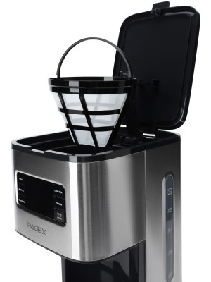 Кофеварка RAGEX R408 вид сбоку с кофейником сборка