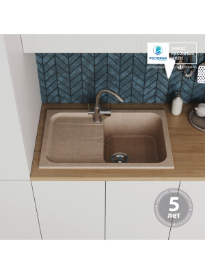 Кухонная мойка Polygran ALTO 780 песочный интерьер