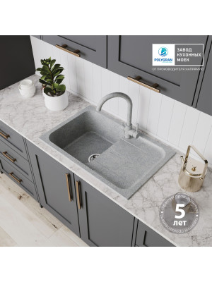Кухонная мойка Polygran ALTO 780 светло-серый интерьер