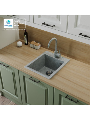 Кухонная мойка Polygran ARGO 420 светло-серый интерьер 2