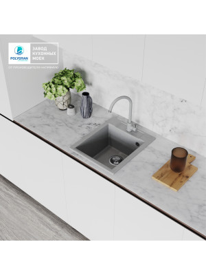 Кухонная мойка Polygran ARGO 420 серый интерьер 2